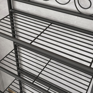 Étagère de salle de bain Jinsheng noire, autoportante, multi-niveaux, pour l'organisation de la salle de bain - Product Image 3