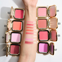 Palette de fard à joues en poudre gaufrée couleur unique de marque de luxe, pigment minéral longue tenue, fini scintillant et mat, maquillage blush