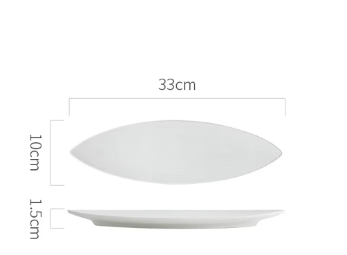 Assiette à feuilles blanches à motif de roche de sables mouvants de 13 pouces