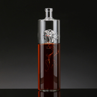 Nouveau design 500ml 700ml bouteille en verre de vodka bouteille en verre de Mezcal cylindrique en forme de dragon bouteille en verre de tequila