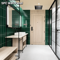 Panneaux muraux décoratifs intérieurs en marbre pour salle de bain, panneaux muraux imperméables SPC pour toilettes, panneau en pierre cristalline SPC