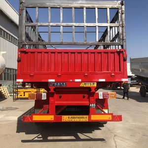 Semirremolque de carga de 3 ejes, 4 ejes, 12 neumáticos, capacidad de carga de 40-60 toneladas con valla de acero de remolques de camiones de fábrica china - Product Image 3