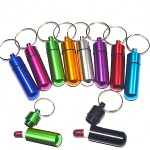 Porte-clés personnalisés en aluminium étanche pour médicaments, petits porte-clés de sécurité en métal pour l'extérieur, articles cadeaux en gros directement de l'usine - Product Image 1