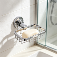 Panier à savon mural en alliage de zinc, porte-savon avec drain, fixation murale dissimulée, finition chromée, accessoires de salle de bain anti-corrosion