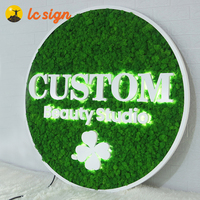 Logo personnalisé de mousse mélangée, mur de mousse de marque, décor naturel de panneau de mur de bureau, lettres de mousse personnalisées signe d'affaires