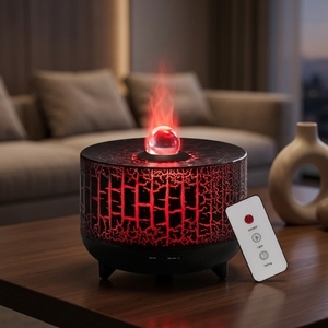 Humidifiers Ultrasonic Flame Aromatherapy <b>Diffuser</b> <b>with</b> Remote Control Safe and Quiet Operation - Product Image 1