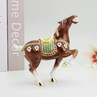 Boîte à Bijoux en Métal Peinte à la Main en Gros, Figurines Émaillées Articulées pour la Décoration Intérieure
