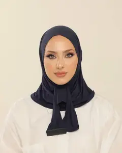 Hijab deportivo personalizado para mujeres musulmanas, pañuelos con gancho y bucle, Hijab deportivo de estilo instantáneo