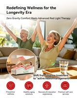 Lit de relaxation profonde à gravité zéro avec thérapie par lumière rouge, corps entier, 660 nm 850 nm, photobiomodulation infrarouge pour salon de beauté et bien-être