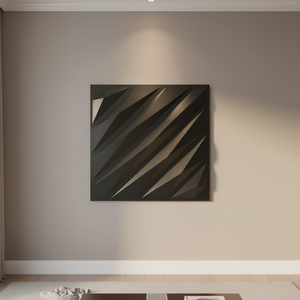 Panel de Pared 3D de PVC Elite, 500x500mm, Negro Mate, Moderno, Insonorizante, Decoración de Interiores - Product Image 2