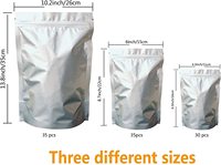 50 sacs Mylar, 50 absorbeurs d'oxygène 500cc 9.5 Mil d'épaisseur 1 Gallon sac Mylar à fermeture éclair pour le stockage des aliments