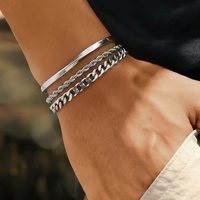 Ensemble de bracelets ouverts tendance et populaires en acier inoxydable unisexe, accessoires de mode pour les déplacements, personnalisables et polyvalents, marque MID