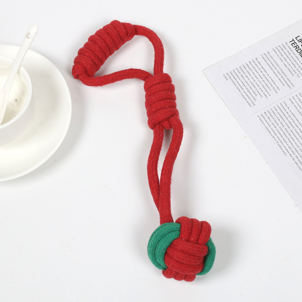 Red and green hand-pulled rope knot, 30*6*9cm, 85g