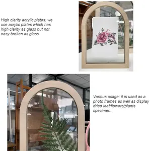 Tenture murale cintrée cadre photo en verre double face cadre photo arbre profond en bois