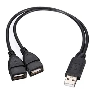 HOT USB 2.0 A male to Dual USB Female Data Hub Power Adapter Y Splitter USB Charging Power Cable Cord Extension Cable