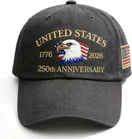 Casquette de baseball vintage OEM America 250th Anniversary, souvenir patriotique, 6 panneaux, coton lavé, broderie personnalisée