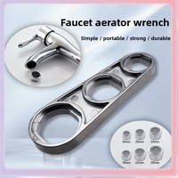 Clé pratique Six-en-un pour accessoires de robinet de salle de bain Outil accessoire universel pour l'entretien du pommeau de douche du bec de l'aérateur