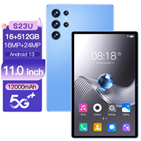 Nueva Tablet Android de 11 Pulgadas con Procesador MTK Octa Core, S23U 16GB+512GB, Wi-Fi, 4G, 5G, Resistente al Agua, Función de Llamadas Telefónicas, Android 15