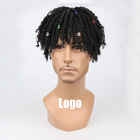 Perruque Homme Rasta Bouclée Africaine de 6 Pouces avec Tresses en Filet Spirales pour un Look Audacieux