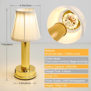 Kiss Fashion Lampe de table <span class=keywords><strong>rechargeable</strong></span> USB, veilleuse sans fil portable pour café, bureau d'hôtel et chevet à la maison - Product Image 2