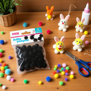 Pallina di Nastro Ilan 2Cm Nera per Decorazioni Fai-da-Te - Product Image 3