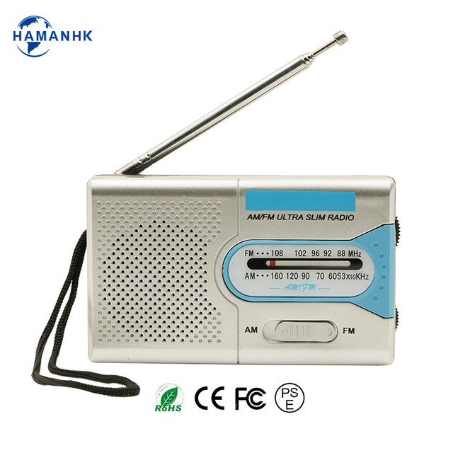 HAMAN Am Fm 2 Band Pocket Radios Receiver Mini Portable Radio With Earphone Jack
