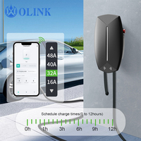 Borne de recharge murale pour véhicule électrique OLINK AC EVSE 32A avec contrôle par application, compatible GBT NACS Niveau 2, 7kW