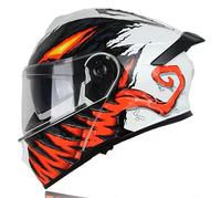 Feu arrière rouge à LED DOT Protecteur de tête à double lentille Casque de sécurité rabattable pour moto