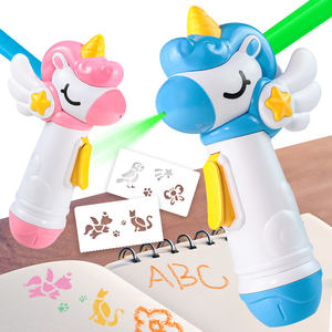 Set peralatan menggambar edukasi anak-anak, pena mainan semprotan warna melukis pembelajaran dini plastik Jagung Kartun mainan - Product Image 1