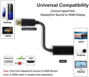 <span class=keywords><strong>Adaptateur</strong></span> DisplayPort <span class=keywords><strong>vers</strong></span> HDM, 1 pièce, Compatible avec Lenovo, <span class=keywords><strong>Dell</strong></span>, HP et plus - Product Image 3
