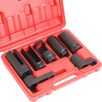 Kit de réparation de filetage et d'extraction de capteur d'oxygène de voiture en fibre de carbone rouge, 7 pièces