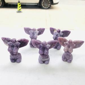 Statue d'ange fille en cristal coloré, cristaux de guérison, <span class=keywords><strong>Figurine</strong></span> corps de femme nu avec ailes - Product Image 6