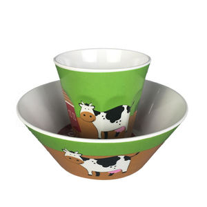 ชามทานอาหารเมลามีนลายการ์ตูนสำหรับเด็ก,ถ้วยและถ้วยถ้วยพิมพ์ลายลูกวัว - Product Image 1
