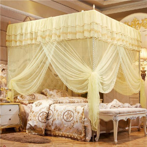 Thickened curtains, three-door floor-standing design, thickened stainless steel frame, 1.35m, 1.5m, 1.8m <b>double</b> <b>bed</b> for home - Product Image 5