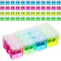 Promotion Taille-crayons manuels multifonctions en plastique à double trou de haute qualité avec couvercle pour papeterie en gros de bureau d'école