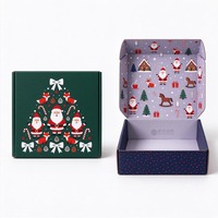 Boîte d'expédition de Noël personnalisée, impression couleur recto-verso, boîte cadeau de Noël en carton ondulé, emballage de Noël
