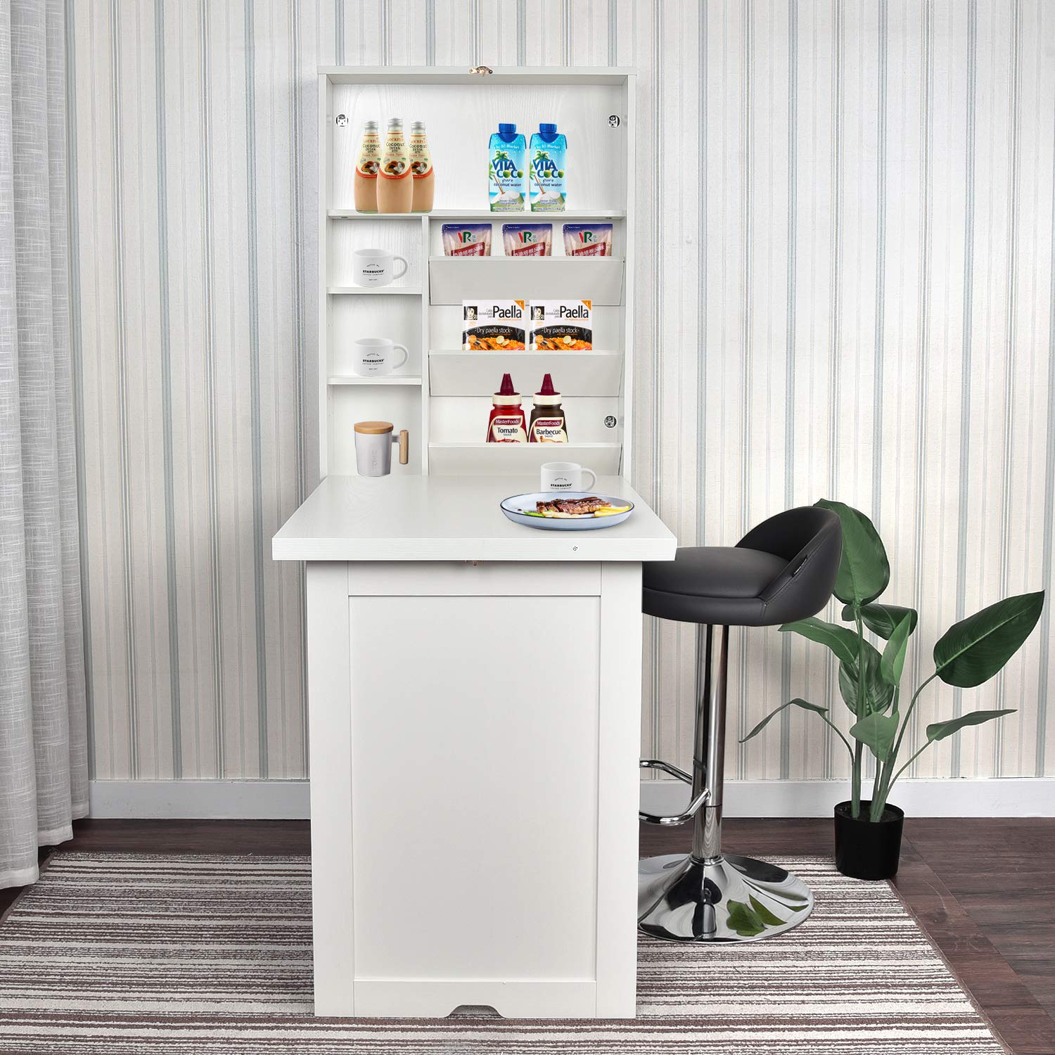 Table d'étude pliable, Convertible, murale, de haute qualité, blanc, bureau d'ordinateur