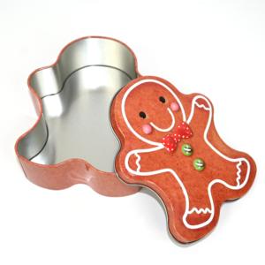 Ready Stock Gingerbread Man Shaped Tin <b>Box</b> Christmas Food Grade <b>Metal</b> Tin Can For Cookie Candy Chocolate Holiday Gift Packaging - Product Image 2