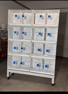 <span class=keywords><strong>Cages</strong></span> d'Élevage Superposables et Pliables à 4 Niveaux en Fil Métallique Blanc pour Canaris, Cage de Luxe Faite à la Main pour Inséparables, Emballage Carton avec Abreuvoir - Product Image 4