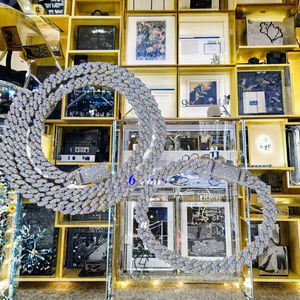 Pulseras de Moissanita de 8mm en Stock Local, Brazaletes Personalizados de Hip Hop, Chapado en Rodio Plateado, Certificado por Terceros, Cadena Cubana Unisex - Product Image 3