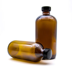 Bottiglia di Vetro Boston Rotonda Grande Personalizzabile in Ambra - Opaca per Oli Essenziali e Uso in Laboratorio Chimico - Product Image 4