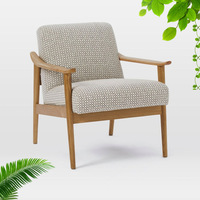 Chaise de salon moderne et confortable en coton et lin, avec éponge et bois massif, idéale pour l'extérieur et les hôpitaux – Meilleure vente
