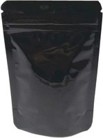 Sachets Mylar personnalisés noir mat avec fermeture éclair, fenêtre transparente, réutilisables, anti-odeur, pour le stockage alimentaire (grains de café, snacks)