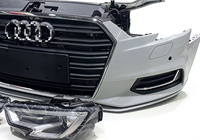 Conjunto de Parachoques Delantero, Parrilla, Faro, Cubierta de Depósito de Agua y Guardabarros Usado para Audi A3 2016-2018, Montaje Atornillable, Ajuste Universal