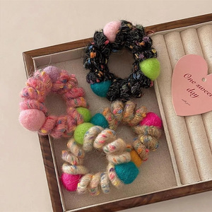 Color plush hair <b>tie</b> female high-elasticity hair rope durable rubber band female hair <b>tie</b> headdress wholesale - Product Image 4