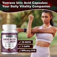 OEM Marque Privée Bioby Nettoyant Acide Urique 2100MG Capsules Cerise Amère Graines de Céleri Soutien Rénal Articulations Sommeil 90 Capsules