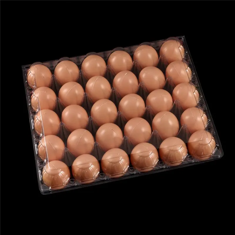 Boîte à œufs en plastique 30 trous 6 10 12 15 20 18 cellules jetable Blister transparent pour l'emballage d'œufs de poule