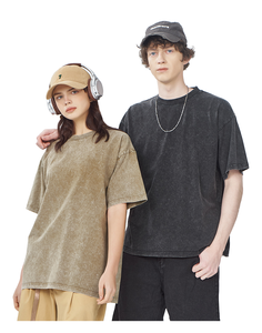 T-shirt personnalisé vierge lavé 230g 100% Coton Streetwear Oversize Épaules tombantes Impression haute qualité T-shirt épais - Product Image 1