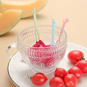 Fruit Fork Set Plastic Two Toothed Disposable For Party Snack Dessert Cake Eating - Product Image 3