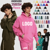 Ensemble survêtement unisexe en molleton épais 350 g/m² avec logo personnalisé brodé en relief, style streetwear décontracté